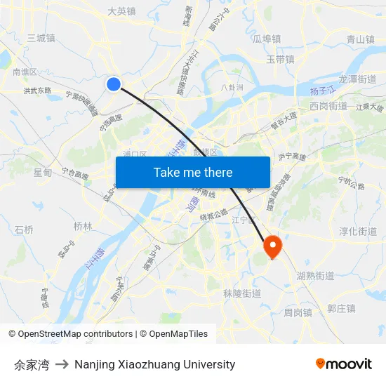 余家湾 to Nanjing Xiaozhuang University map