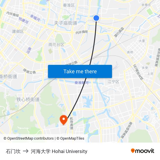 石门坎 to 河海大学 Hohai University map