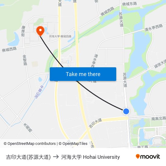 吉印大道(苏源大道) to 河海大学 Hohai University map