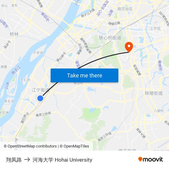 翔凤路 to 河海大学 Hohai University map