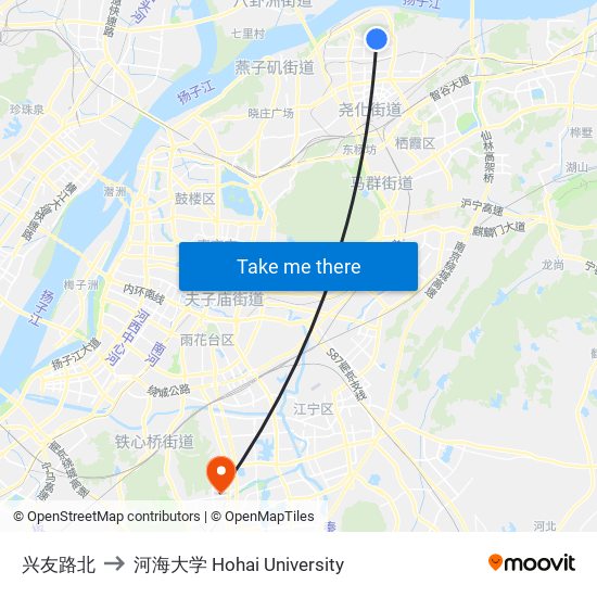 兴友路北 to 河海大学 Hohai University map