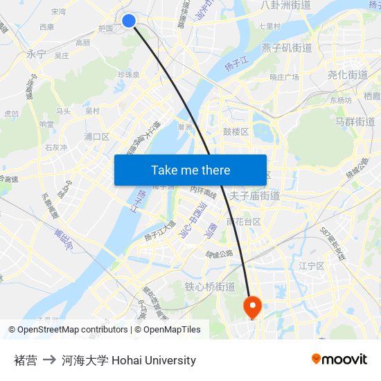 褚营 to 河海大学 Hohai University map