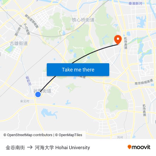 金谷南街 to 河海大学 Hohai University map