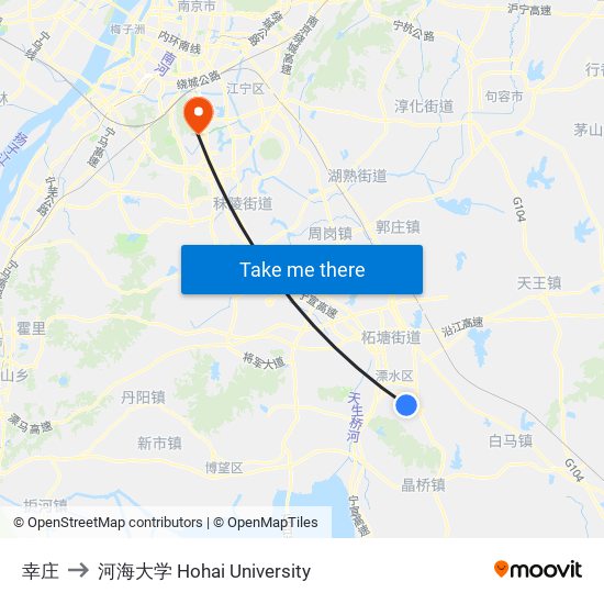 幸庄 to 河海大学 Hohai University map