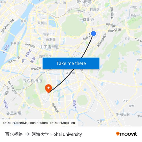 百水桥路 to 河海大学 Hohai University map