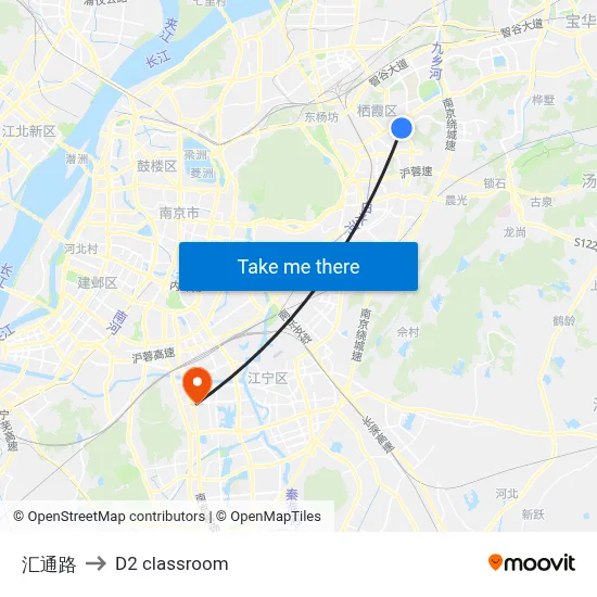 Huitong Road to D2 classroom map