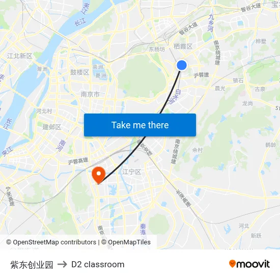 Zidong Innovation Park to D2 classroom map
