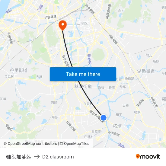 Putou Gas Station to D2 classroom map