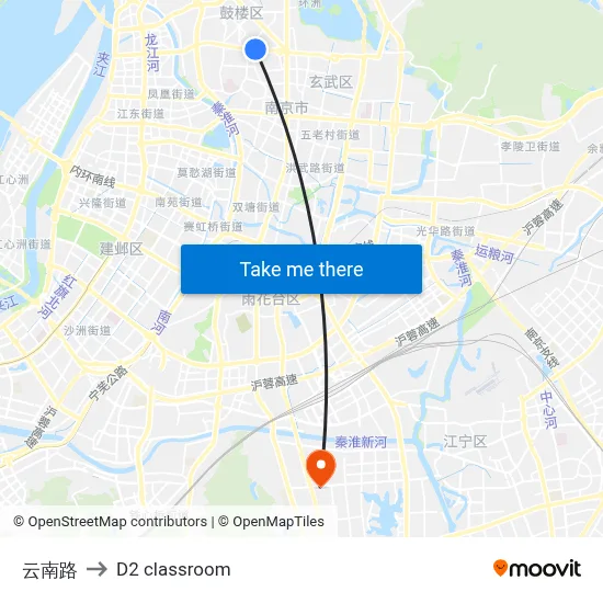Yunnan Road to D2 classroom map