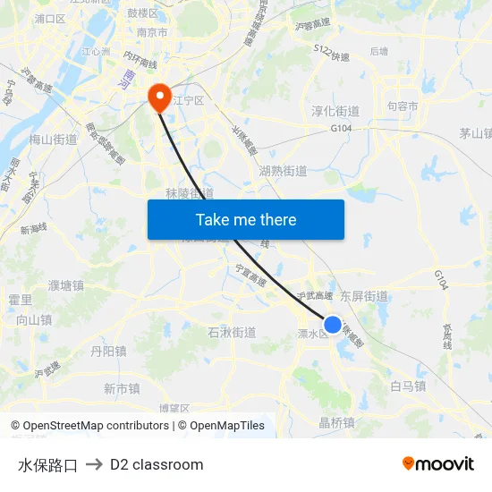 Shuibao Intersection to D2 classroom map