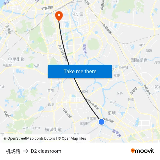 Airport Road to D2 classroom map