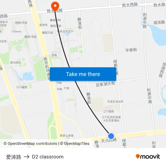 Aitao Road to D2 classroom map
