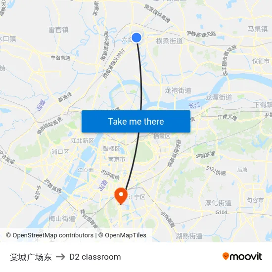 Tangcheng Square East to D2 classroom map