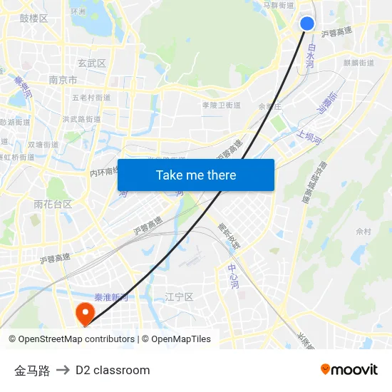 Jinma Road to D2 classroom map
