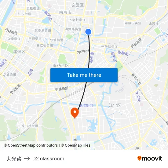 Daguang Road to D2 classroom map
