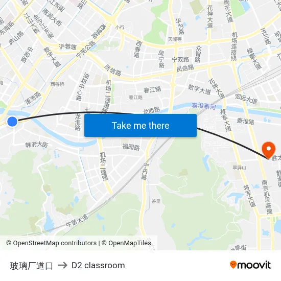 Glass Factory Crossing to D2 classroom map