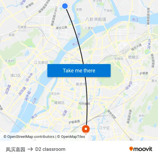 Fengbin Garden to D2 classroom map
