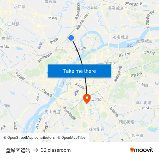 Pancheng Bus Station to D2 classroom map