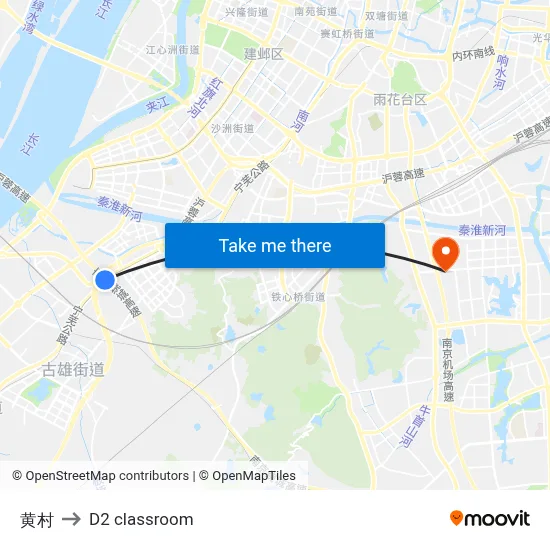 Huang Village to D2 classroom map