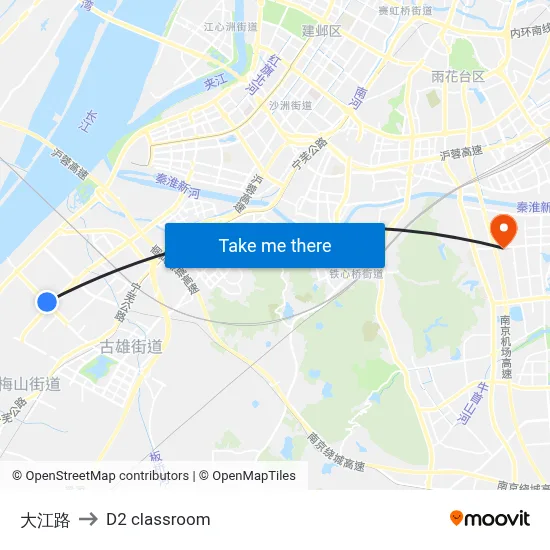 Dajiang Road to D2 classroom map