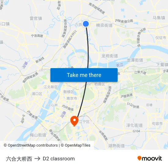Liuhe Bridge West to D2 classroom map