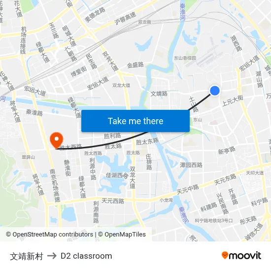 Wenjing New Village to D2 classroom map