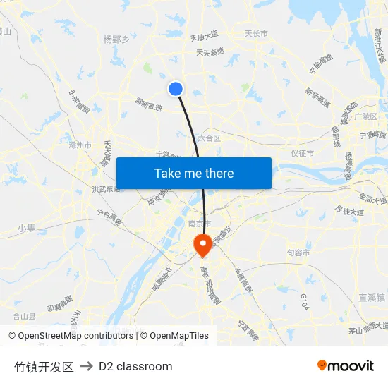 Zhuzhen Development Zone to D2 classroom map