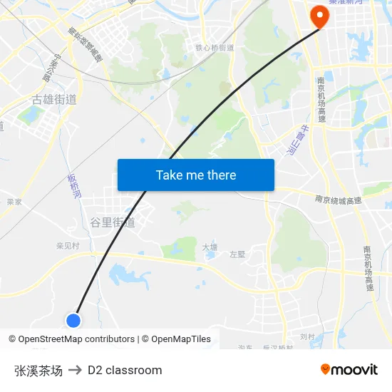 Zhangxi Tea Farm to D2 classroom map