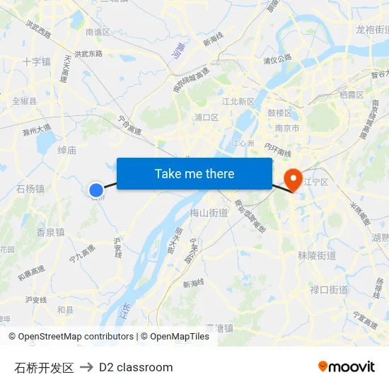 Shiqiao Development Zone to D2 classroom map