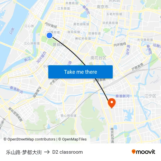 Leshan Road & Mengdu Street to D2 classroom map