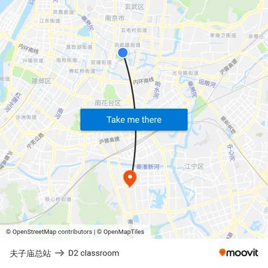 Fuzimiao Terminal to D2 classroom map