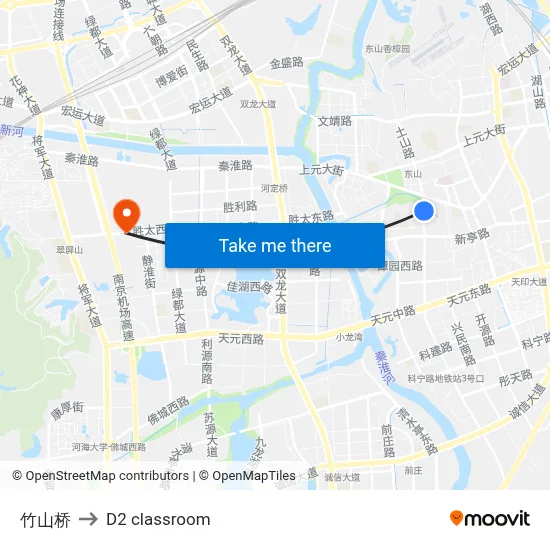 Zhushan Bridge to D2 classroom map