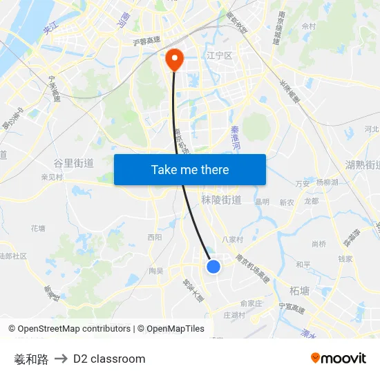 Xihe Road to D2 classroom map