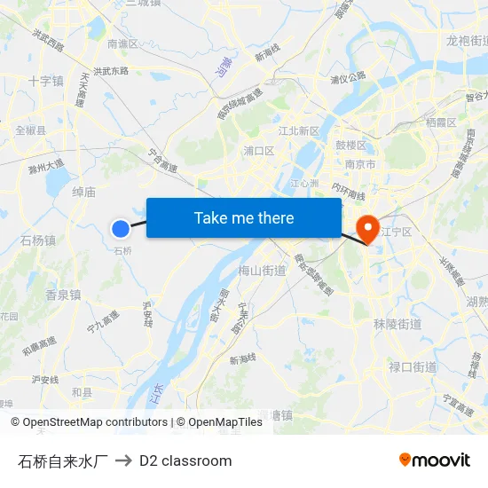 Shiqiao Water Plant to D2 classroom map
