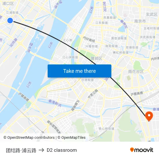 Tuanjie Road·Puyun Road to D2 classroom map