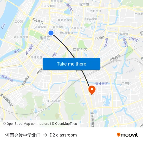 Hexi Jinling School North Gate to D2 classroom map