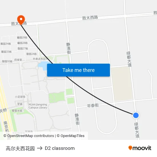 Golf West Garden to D2 classroom map