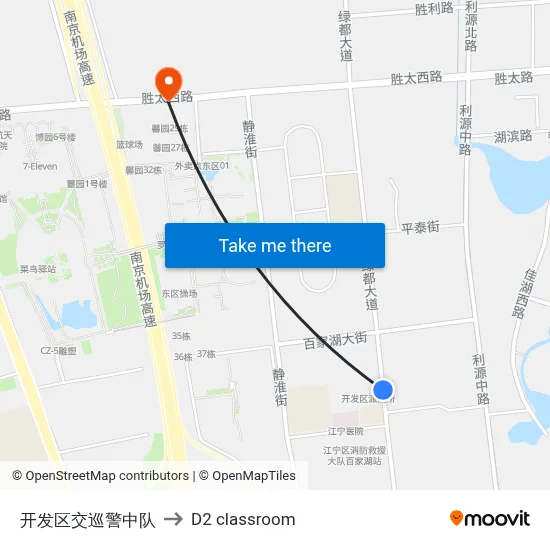 Development Zone Traffic Police Brigade to D2 classroom map