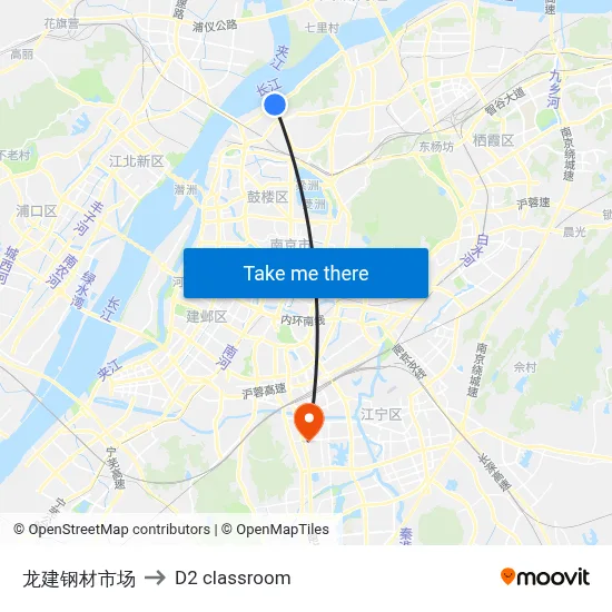 Longjian Steel Market to D2 classroom map