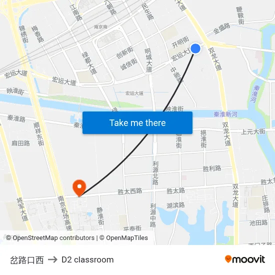 West Intersection to D2 classroom map