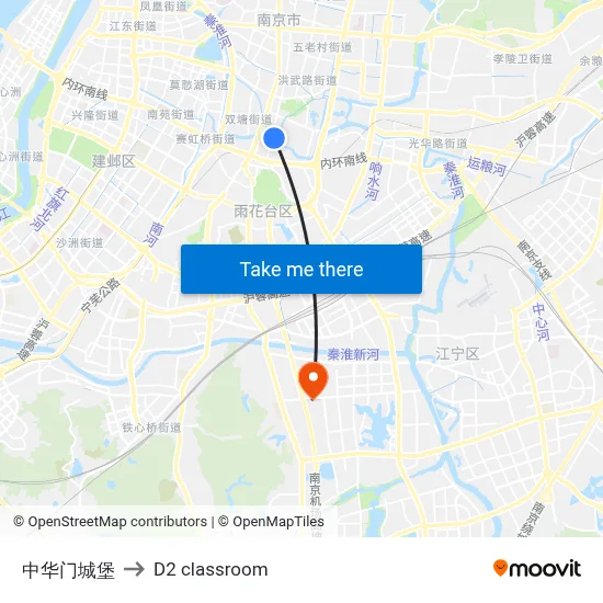 Zhonghuamen Castle to D2 classroom map