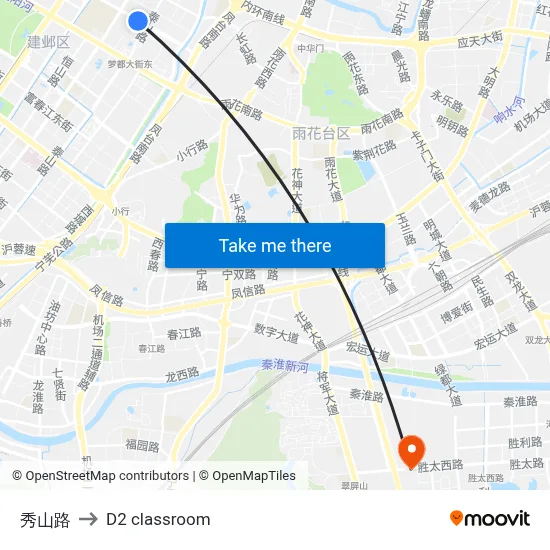 Xiushan Road to D2 classroom map
