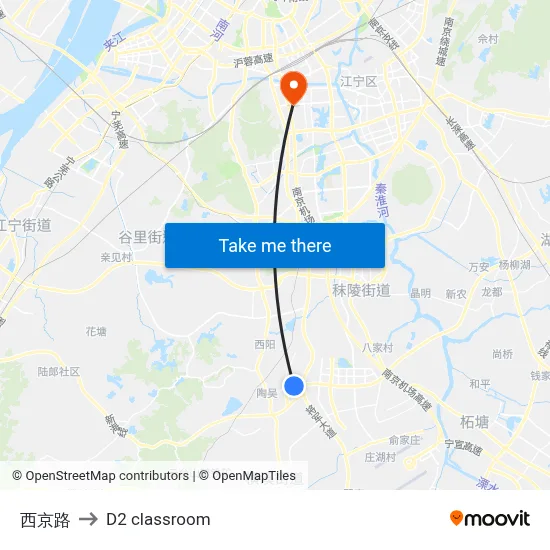 Xijing Road to D2 classroom map