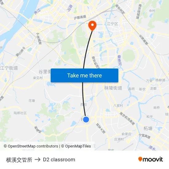 Hengxi Traffic Management Office to D2 classroom map