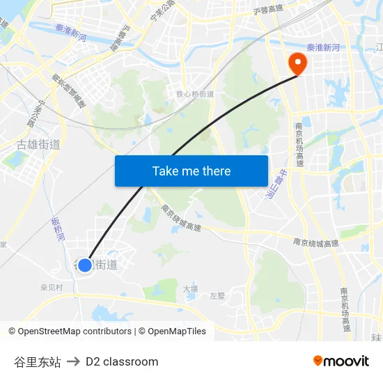 Guli East Station to D2 classroom map