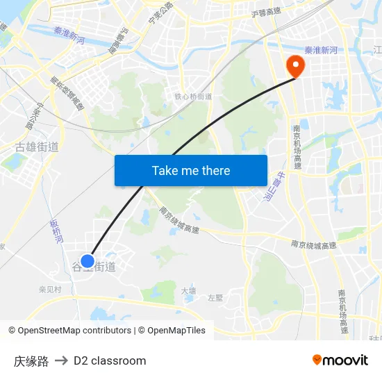 Qingyuan Road to D2 classroom map