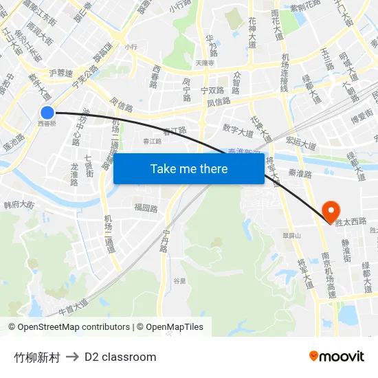 Zhuliu New Village to D2 classroom map