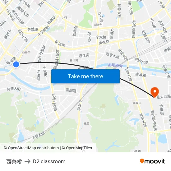 Xishanqiao to D2 classroom map