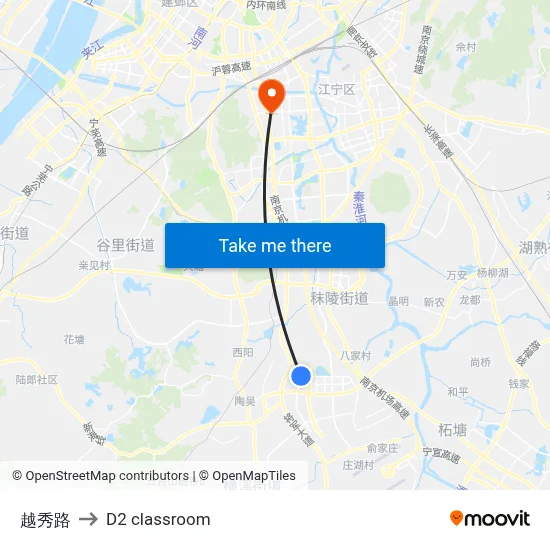Yuexiu Road to D2 classroom map