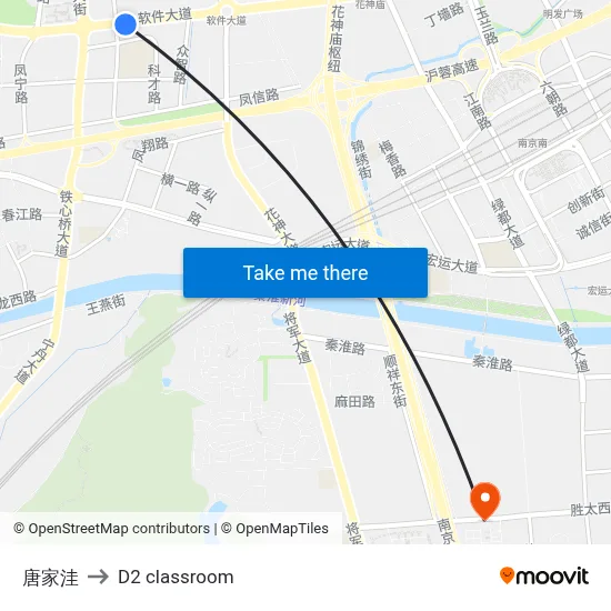 Tangjiawa to D2 classroom map